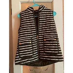 Dark Brown Stripe Quilted Vest